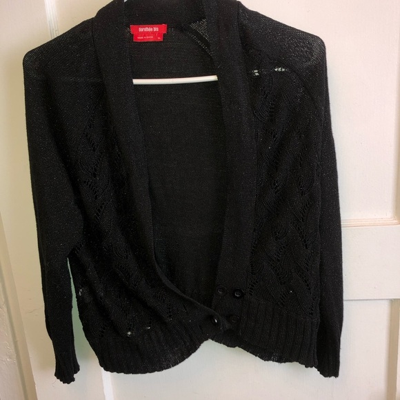 Charlotte Russe Black Cardigan Sweater- a little sparkle and this is a cute days - Picture 9 of 9